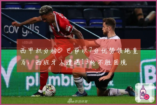 西甲积分榜：巴萨以7分优势领跑皇马，西班牙人遭遇13轮不胜困境